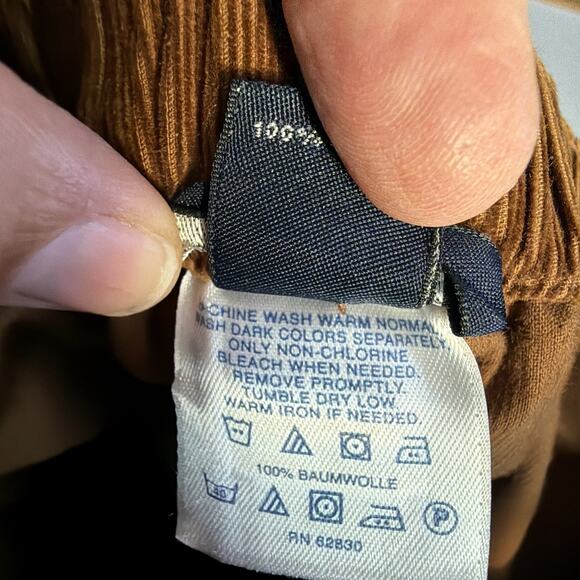 Lands' End womens size 12 brown High Rise Elastic Back Corduroy Pants Stretch - Picture 7 of 9